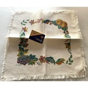 Vtg Stevens Forman Napkin LOT of 4 NWT Floral Fruit Fringed USA 16 x 16